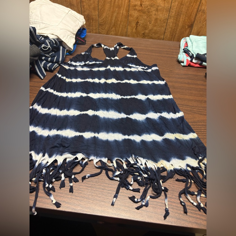 Raviya Blue and White Tie-Dye Tank